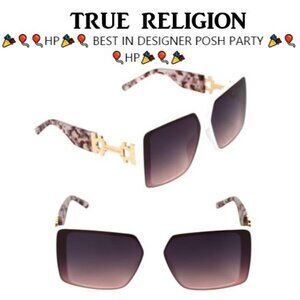 TRUE RELIGION LOGO TURQUOISE UV SQUARE OVERSIZED SUNGLASSES 🎈HP🎉🎈🆕😮‍💨⚡🚚